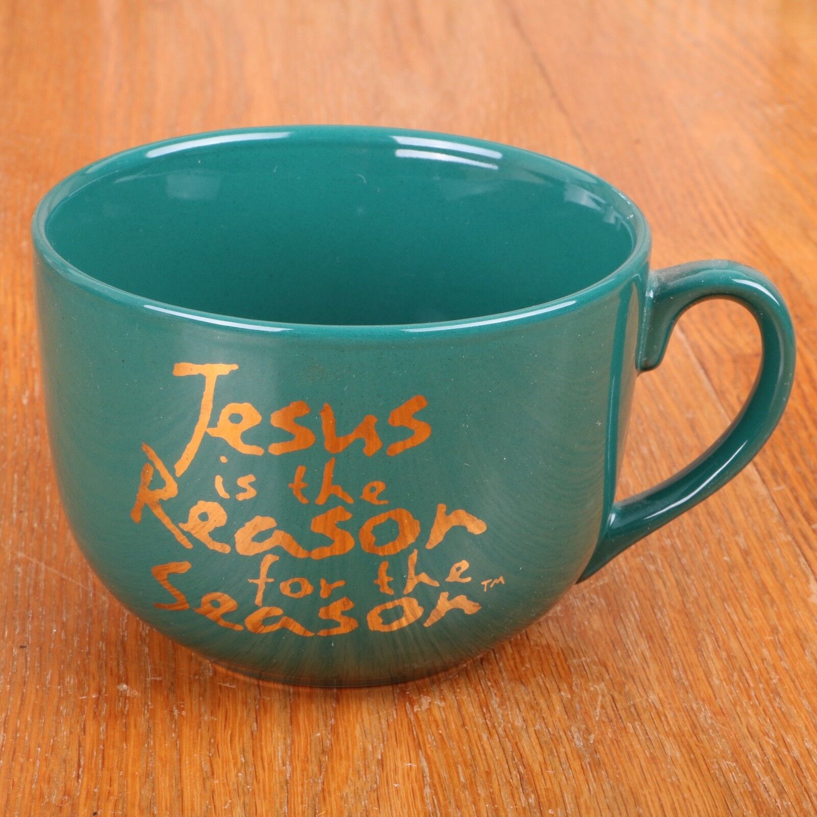 Jesus Is The Reason For The Season Green Large Oversize Coffee Mug Tea Cup 