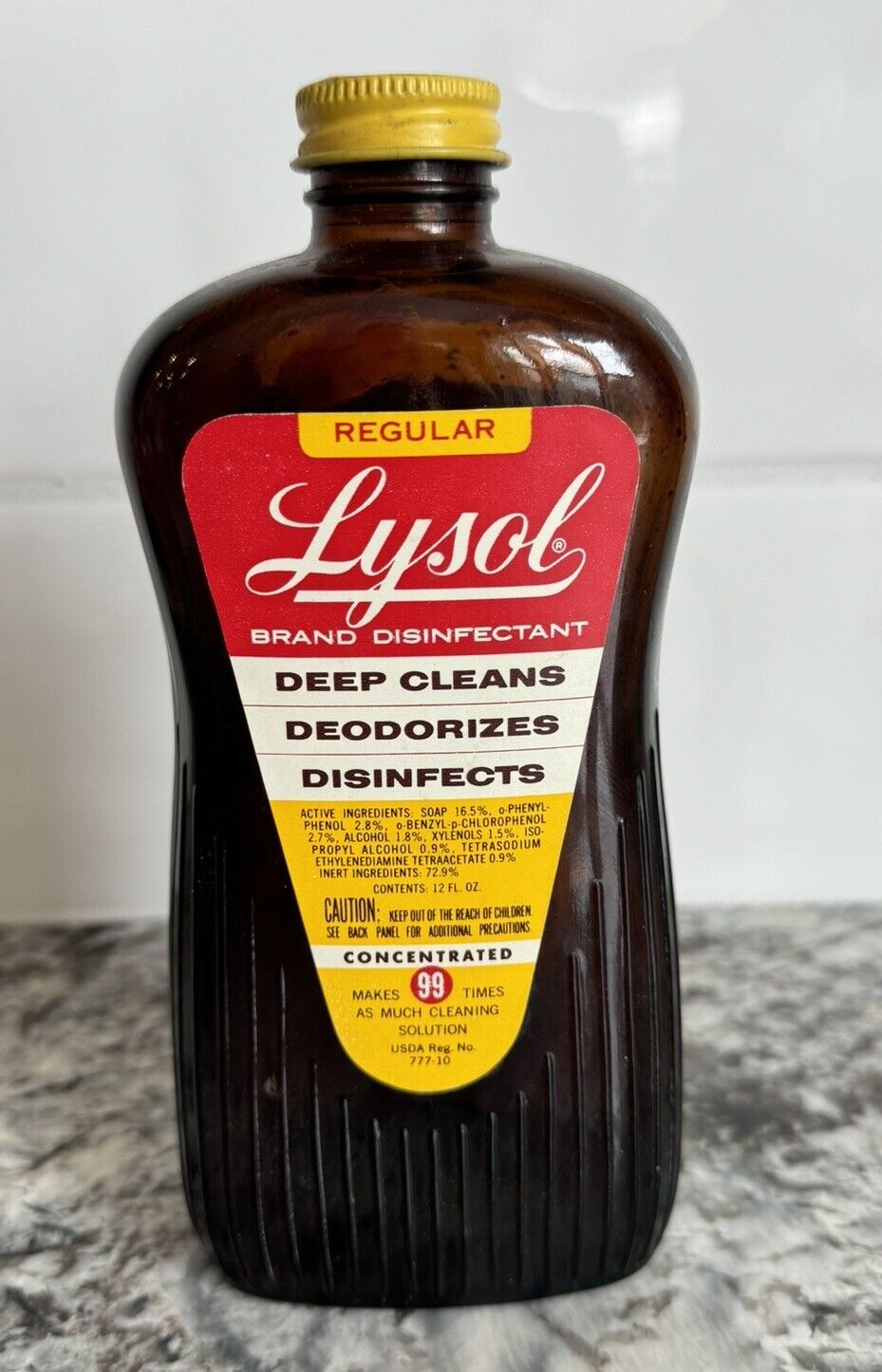 Vintage Lysol Concentrated Disinfectant Regular Brown Cleaner Disinfectant Empty