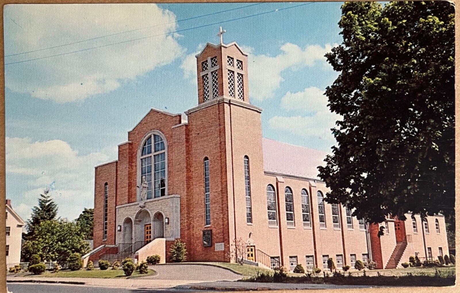 Rockville Conneticut St Joseph’s Church Vintage Postcard c1960