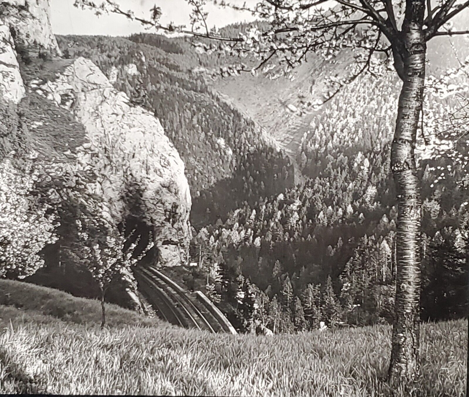 Scene From Semmering (Probably Austria), CRACK, Lantern Glass Slide