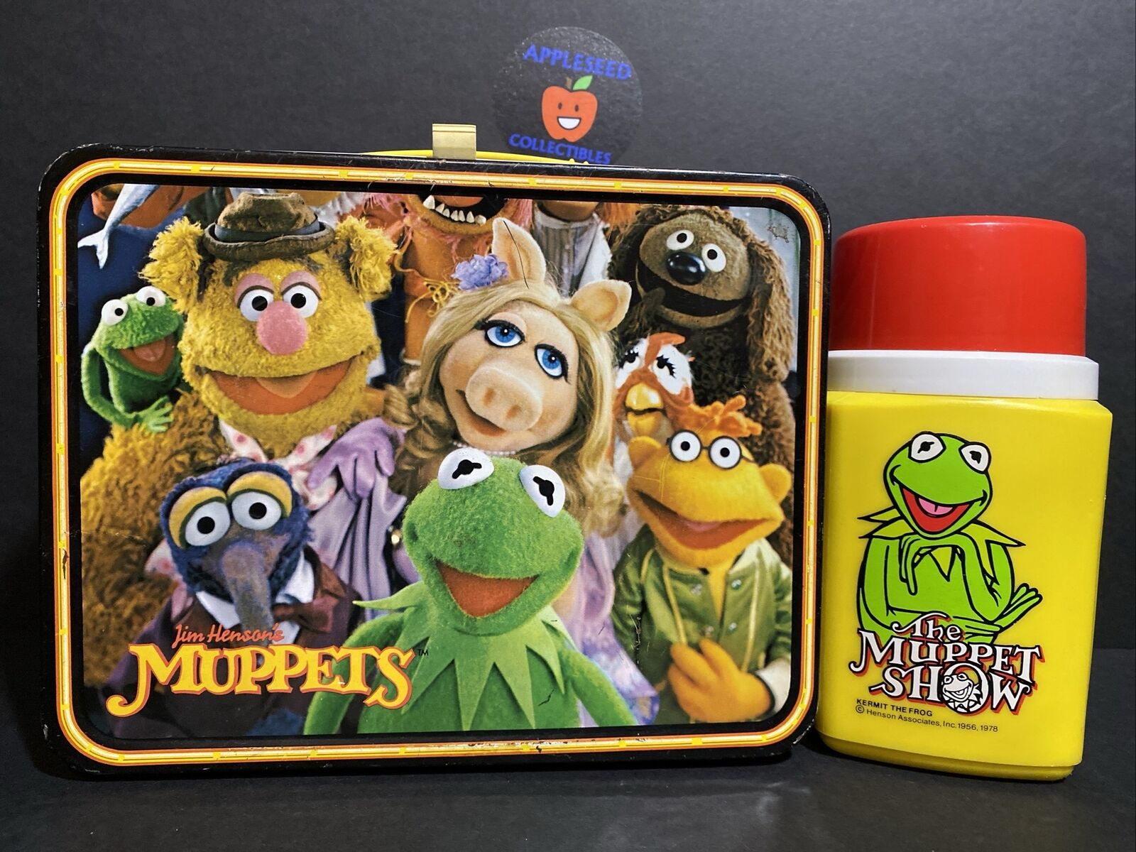 Vintage 1979 Muppets Fozzie Bear Fozzie Metal Lunch Box WITH THERMOS
