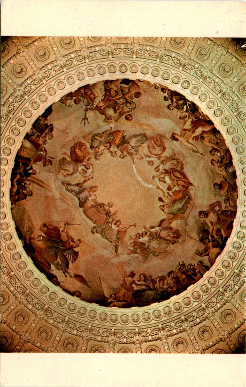 Close-up photo of Capitol Dome\'s Apotheosis of Washington