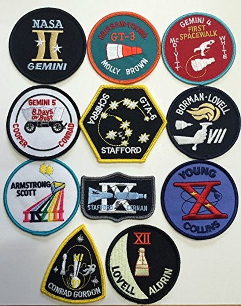 New Official Nasa Space Program Gemini Patch Emblem Set Made in USA Armstrong