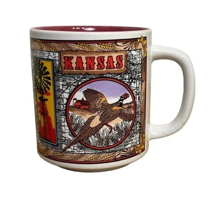 Vintage Kansas Landmarks Coffee Mug Cup  10oz Great Condition No Chips or Cracks
