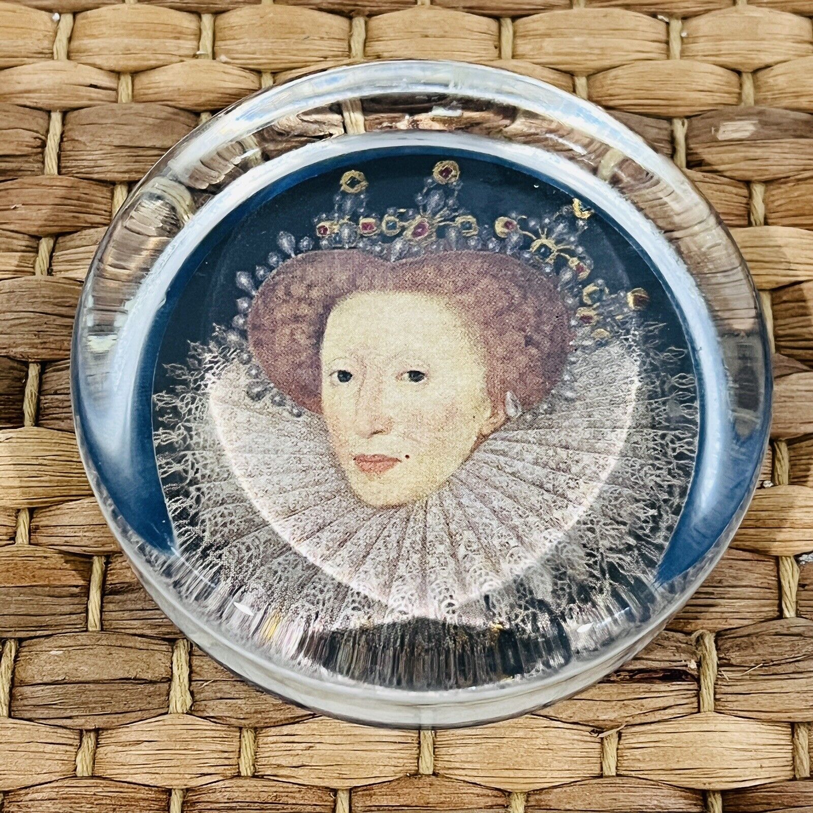 Queen Elizabeth I British Monarchy Glass Paperweight View