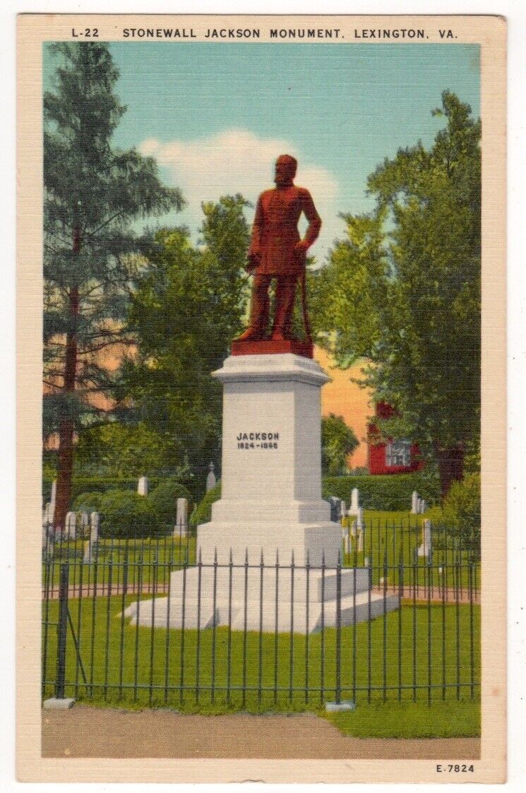 Lexington Virginia c1940's General Thomas J. Stonewall Jackson Monument, Statue