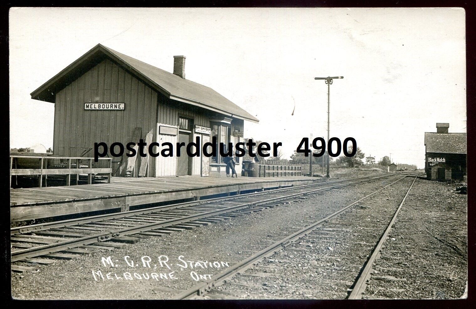 MELBOURNE Ontario 1926 MCRR Train Station. Real Photo Postcard