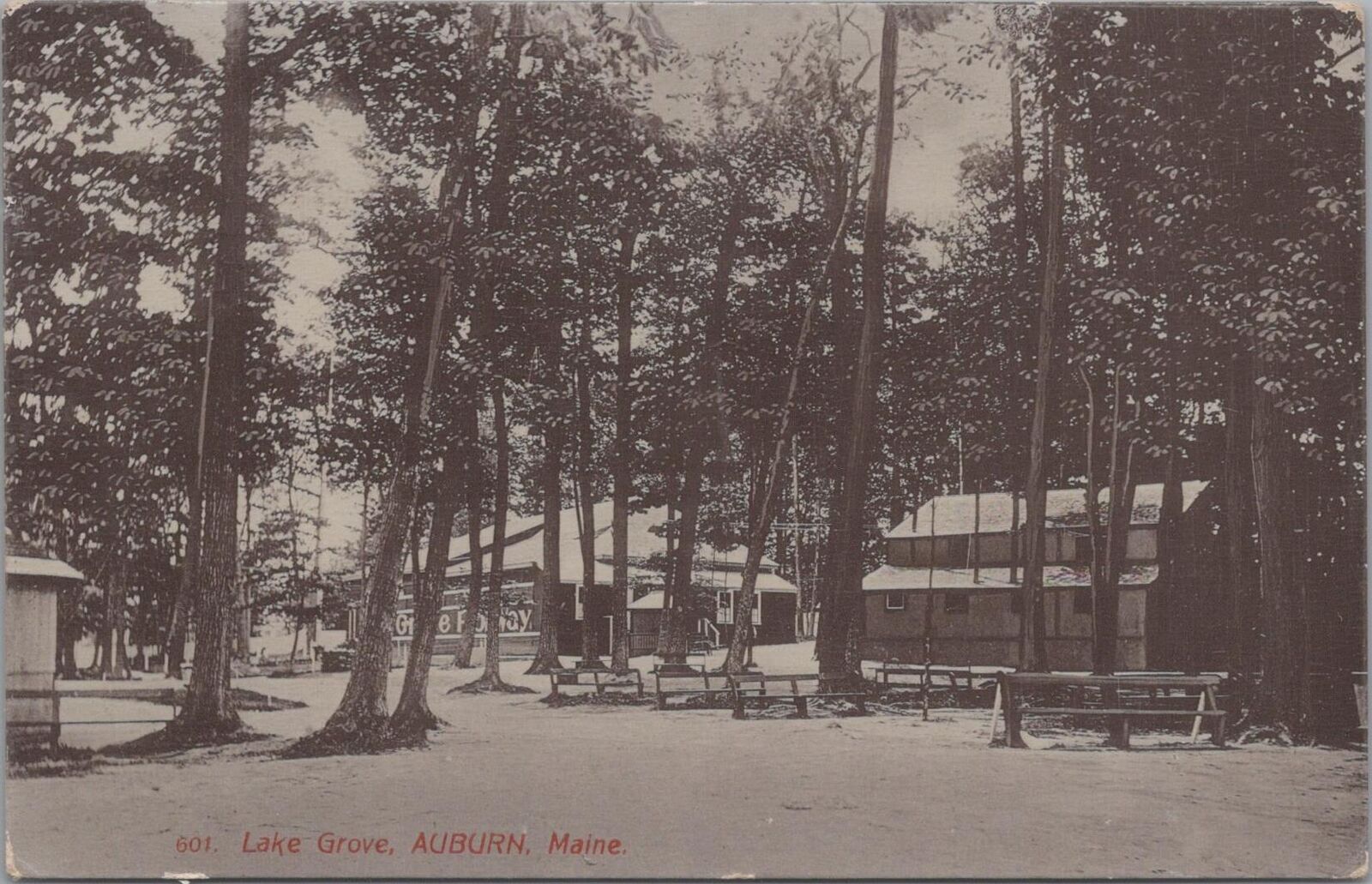 Postcard Lake Grove Auburn Maine ME 