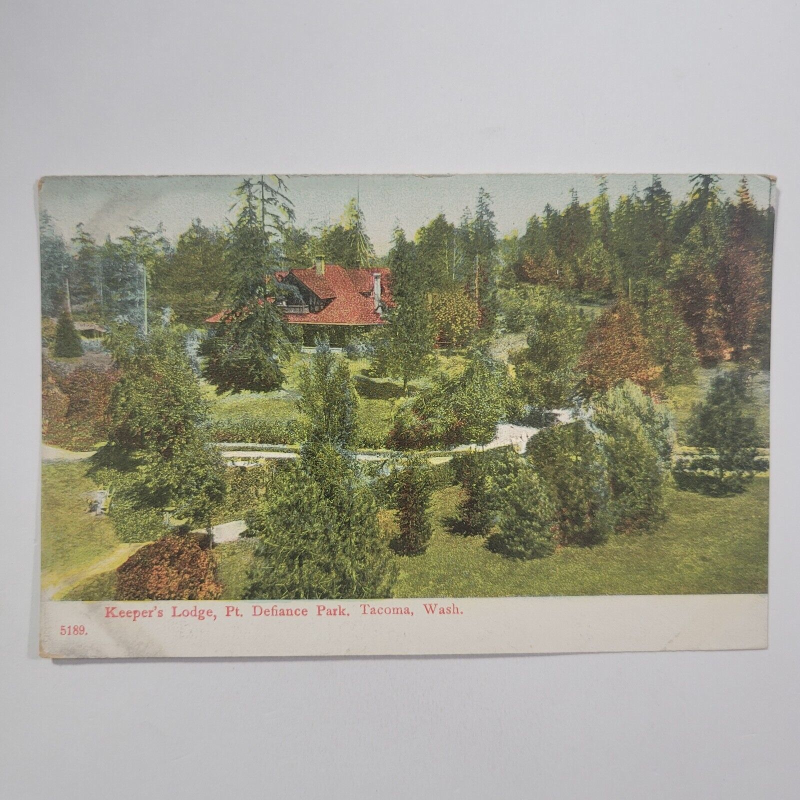 Keeper\'s Lodge Point Defiance Tacoma Washington Vintage Lithograph Postcard