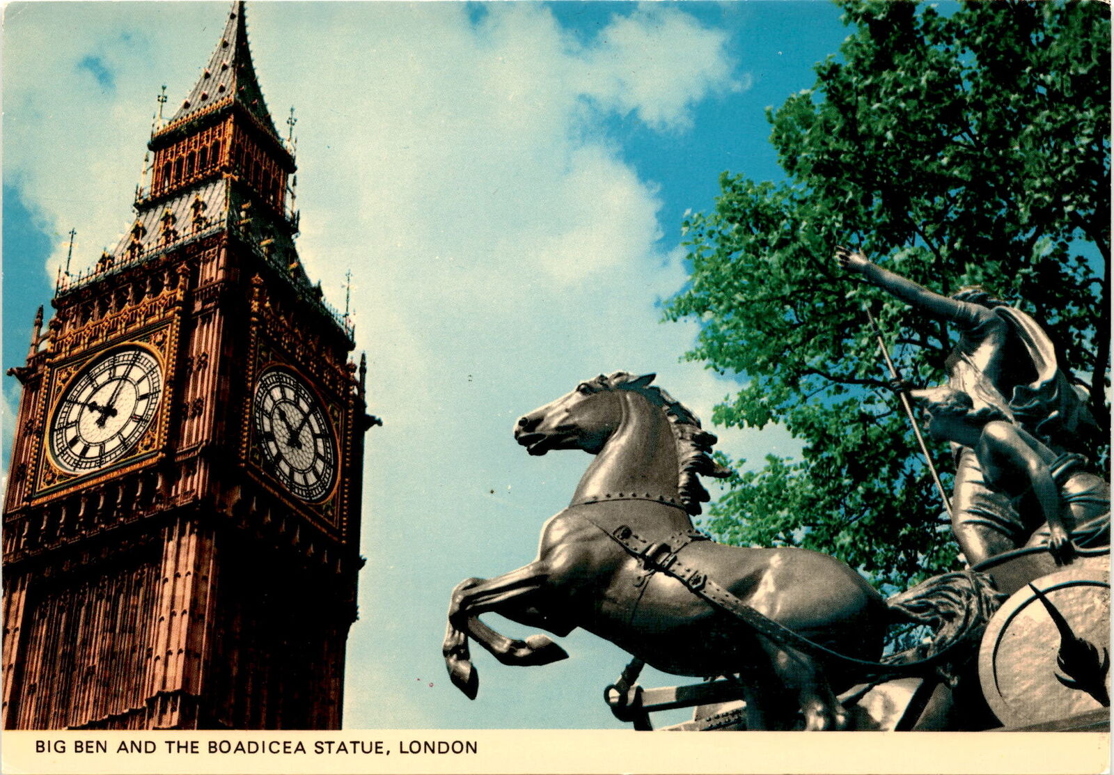 postcard, Queen Boadicea\'s statue, Westminster Bridge, London, Thornycr Postcard
