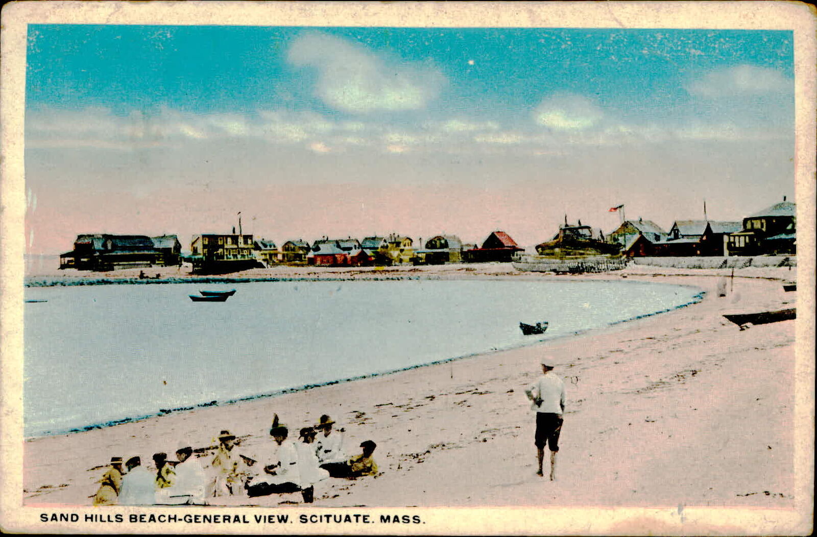 Postcard: SAND HILLS BEACH-GENERAL VIEW. SCITUATE. MASS.
