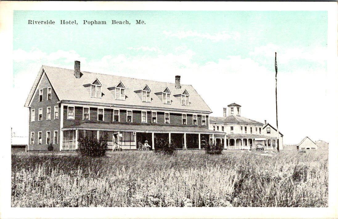 Popham Beach, ME Maine RIVERSIDE HOTEL Phippsburg~Sagadahoc Co ca1910\'s Postcard