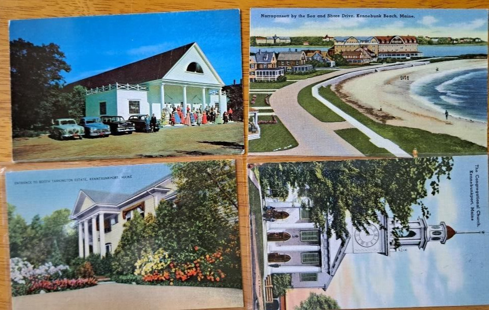 LOT of 4  KENNEBUNKPORT, MAINE     Vintage ME Postcards