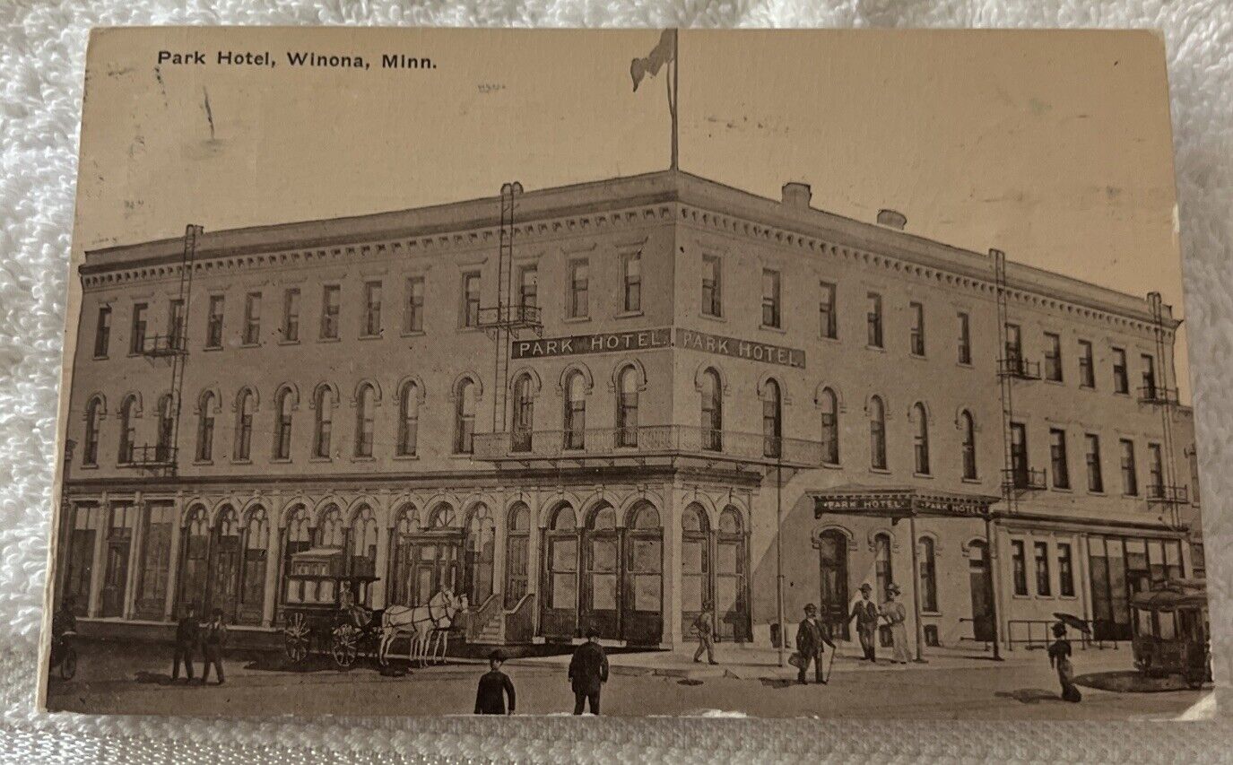 1911 Photo Postcard Park Hotel in Winona, Minnesota