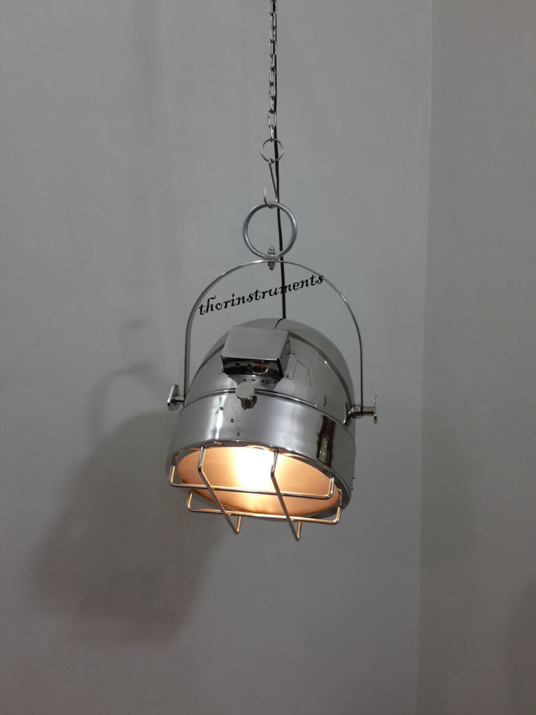 Modern Industrial Retro Nautical Chrome Pendant Lamp Large Hanging Ceiling Light