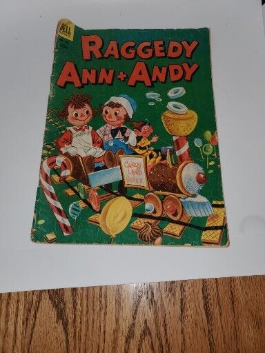 Raggedy Ann + Andy FC 452 Candy Land Train c Fuzzy Fox Dell Cartoon Fantasy 1952