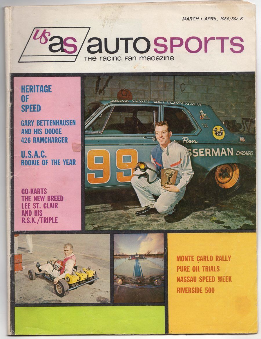 US AutoSports Racing Fan Magazine V1N1 Mar Apr 1964: Gary Bettenhausen; Go-Karts