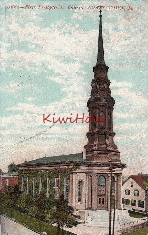 Postcard First Presbyterian Church Norristown PA 1909