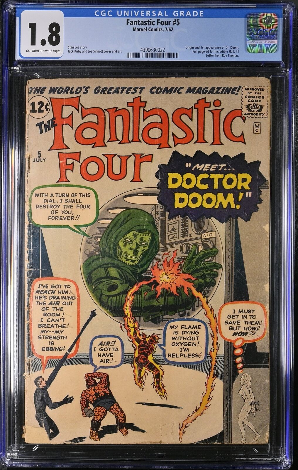 Fantastic Four #5 CGC GD- 1.8 1st Full Appearance of Doctor Doom Mega Key
