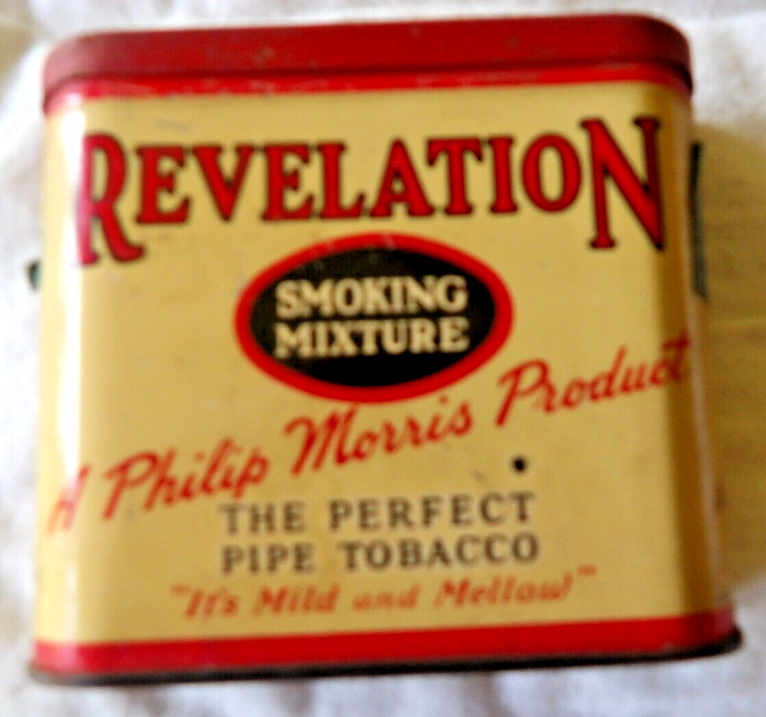 Vintage Advertising Revelation Vertical Pocket Sample Tobacco Tin W/Partial Seal