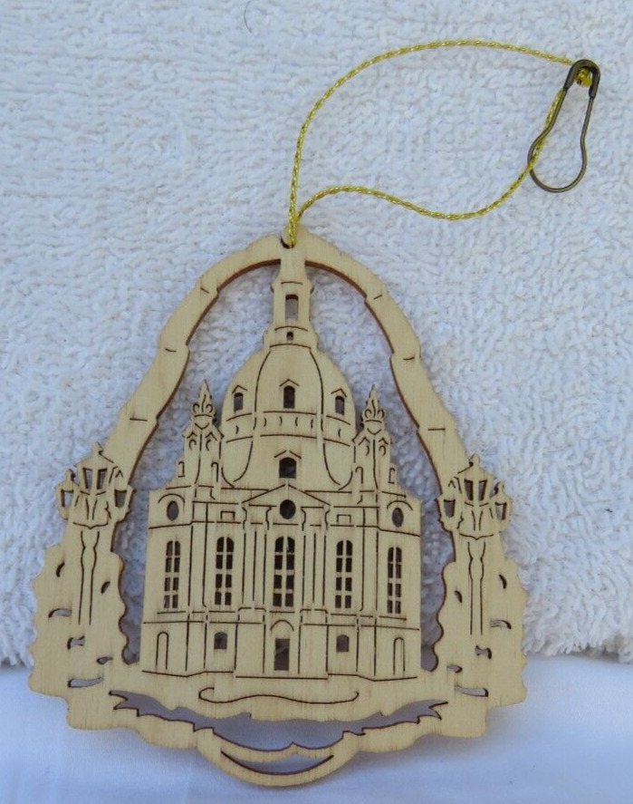 Wooden Christmas Ornament-Frauenkirche Dresden Lutheran Church Rebuilt 3 1/4\