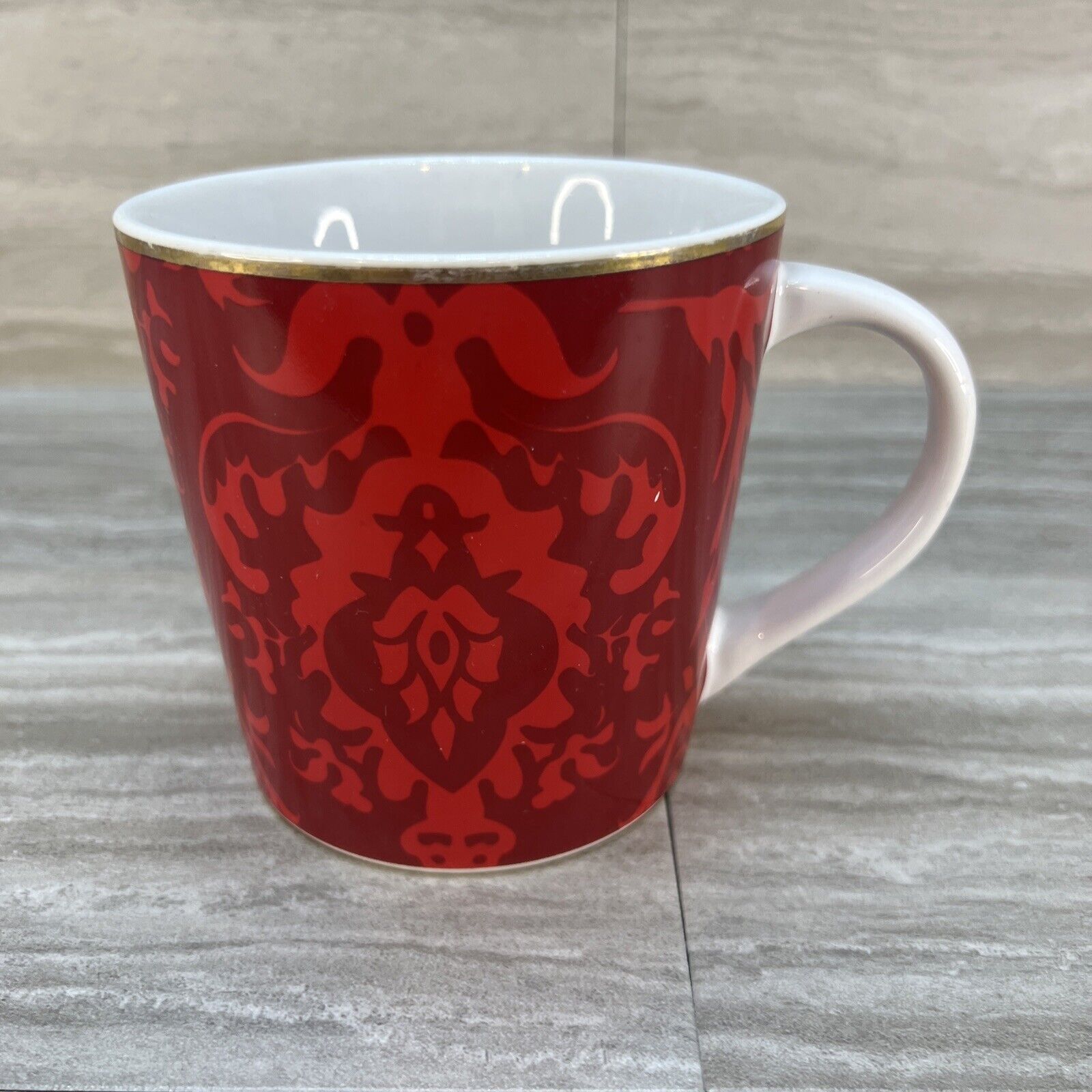 Starbucks Coffee Coffee Mug 2004 Red Brocade Pattern Preowned