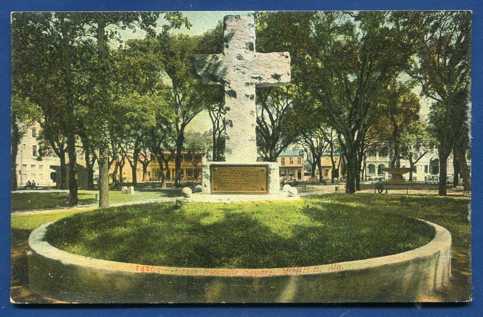 The Cross Bienville Square Mobile Alabama al postcard