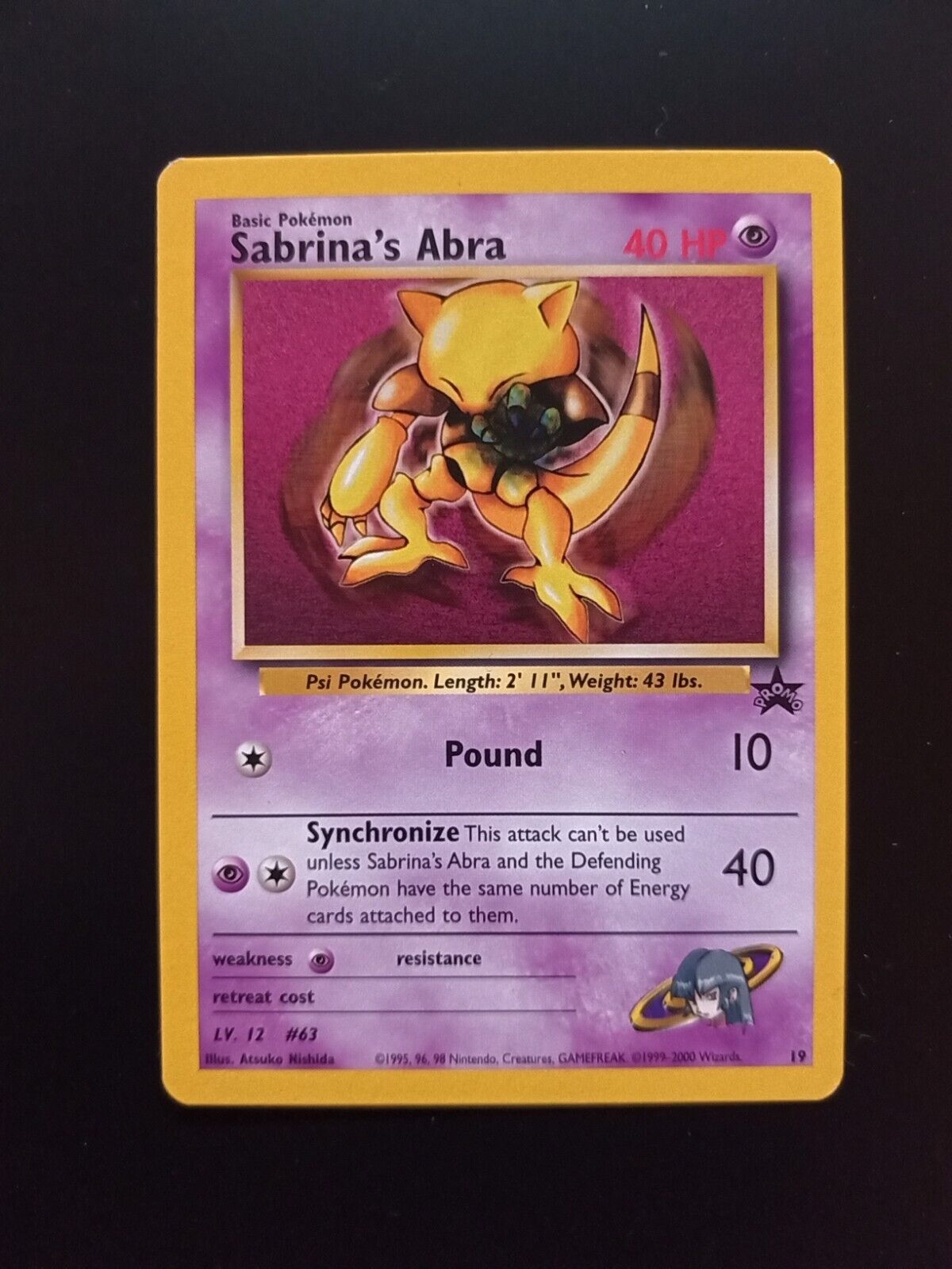 Sabrina\'s Abra #19 Black Star Promo ENG Near Mint Set - Pokemon Card 