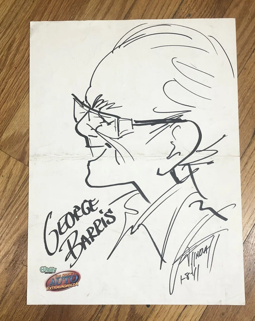 George Barris Sketch Caricature King Of Kustom Cars Munsters Batmobile Hot Rod