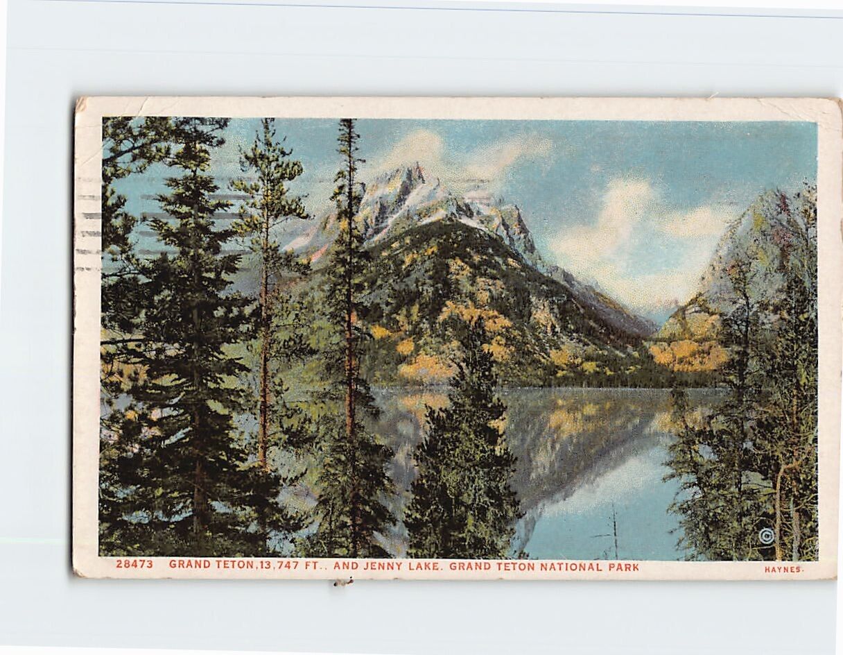 Postcard Grand Teton and Jenny Lake Grand Teton National Park Wyoming USA