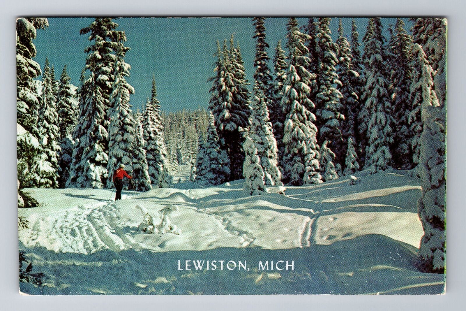 Lewiston MI-Michigan, Snowy Scenic View, Antique, Vintage Postcard