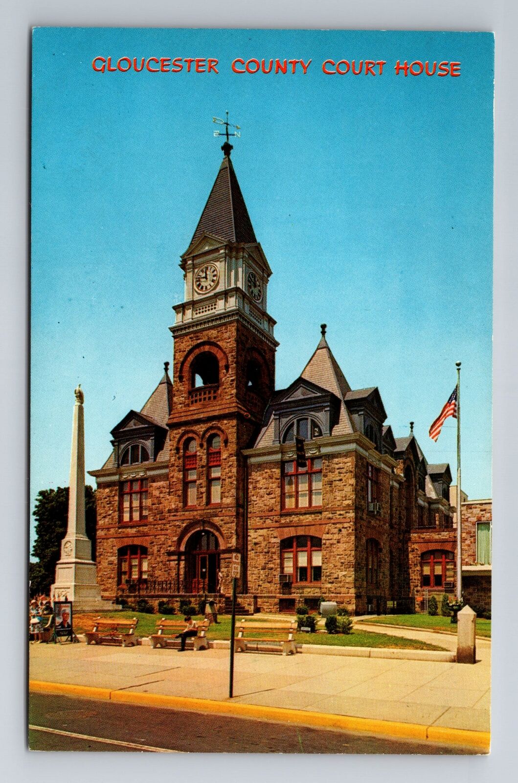 Woodbury NJ-New Jersey, Gloucester County Courthouse, Vintage Postcard