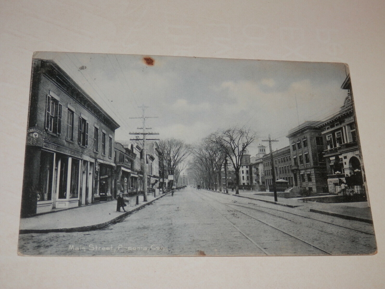 ANSONIA CT - 1907-1915 ERA POSTCARD - MAIN STREET - NEW HAVEN COUNTY