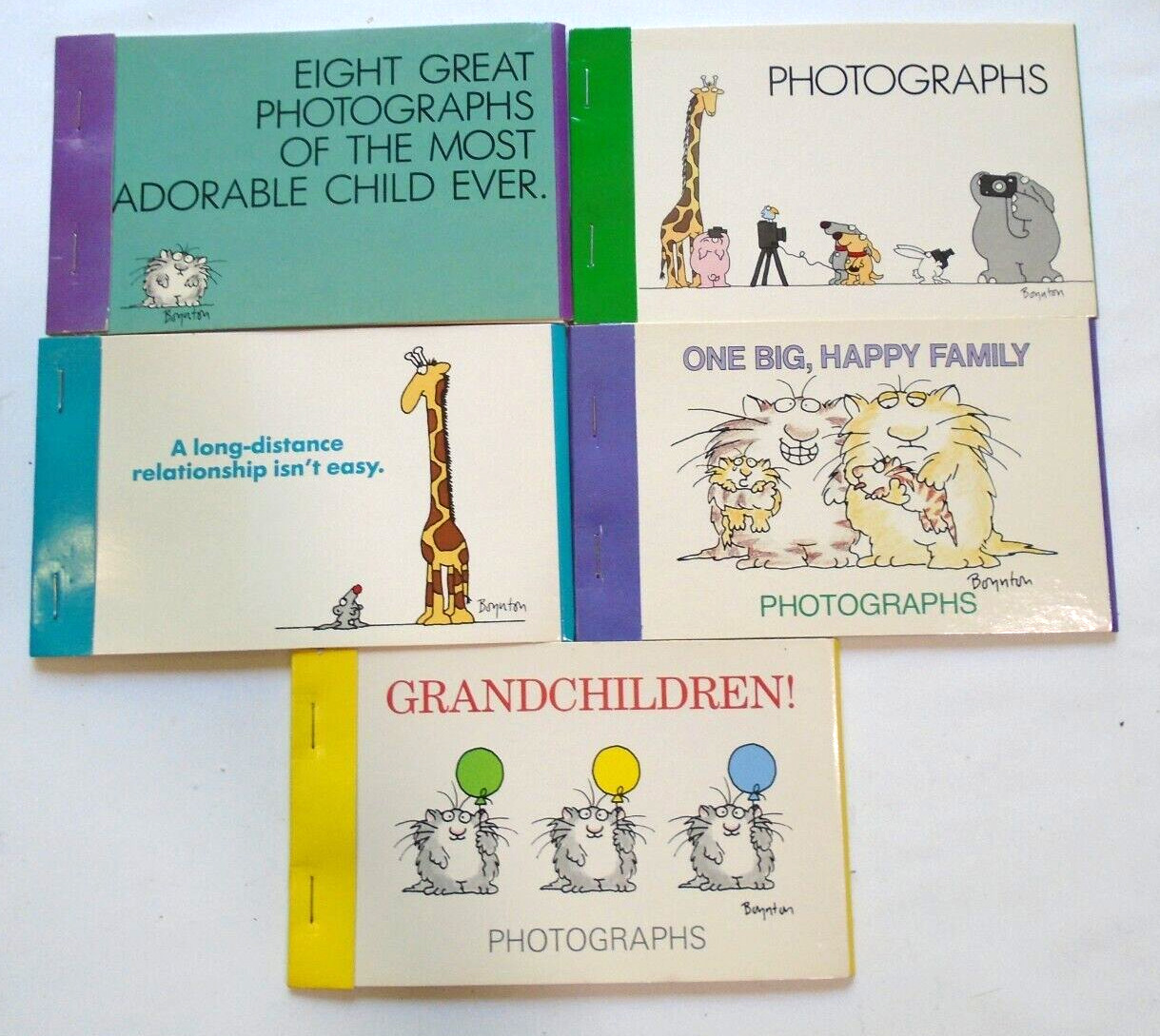 Lot of 5 Unused Vintage Sandra Boynton Animals Mini Photo Albums 1982 - 1984