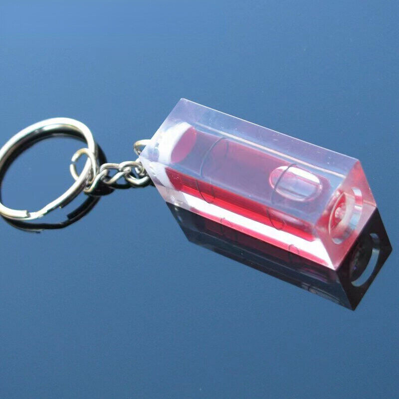 Mini Spirit Level Keyring Keychain Tool Gadget Novelty Gift Stocking Filler Red