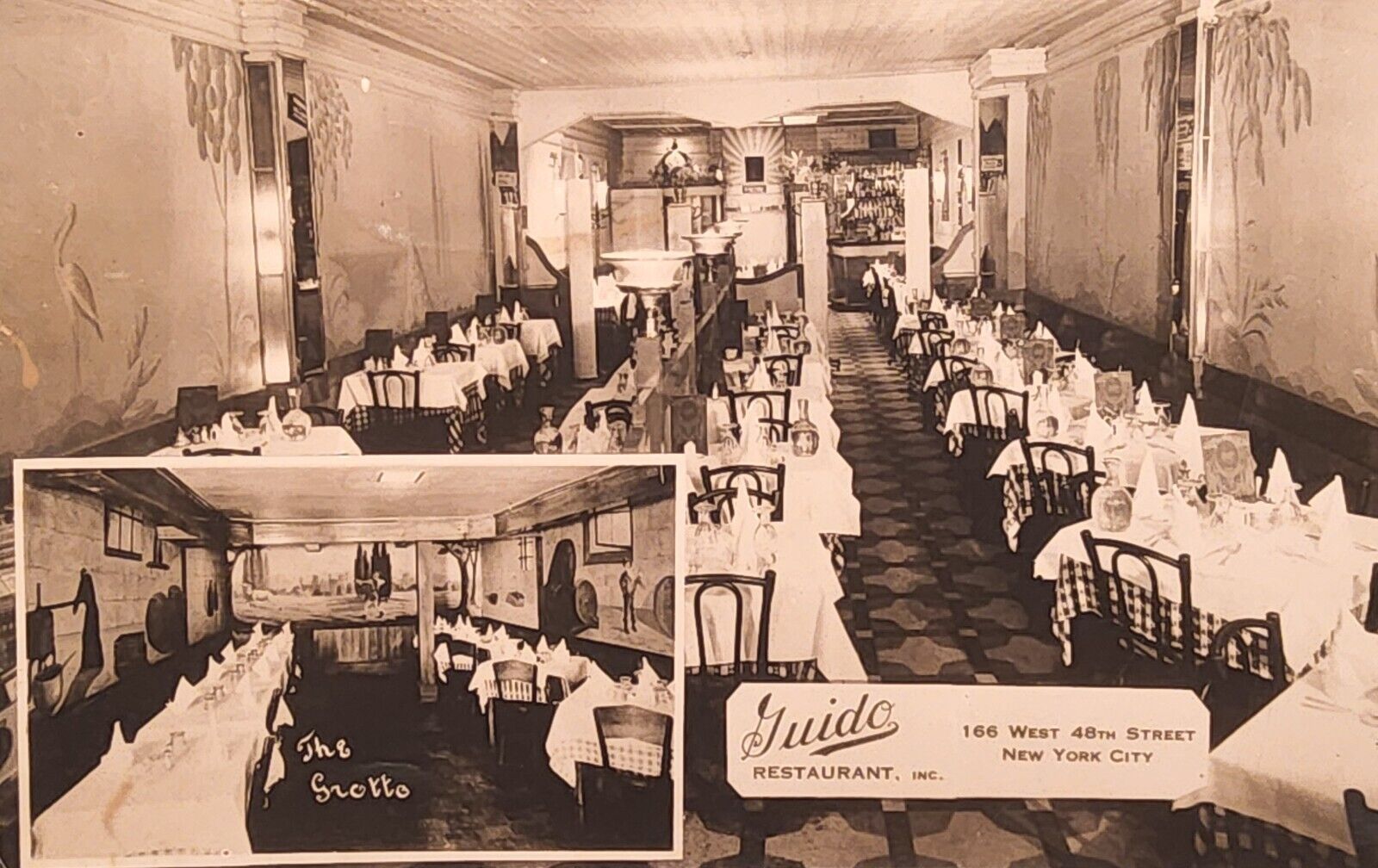 Vintage Picture Postcard ~ Guido Restaurant, New York City, New York. #-3568