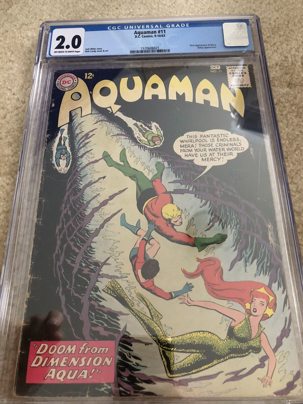 Aquaman #11 CGC 2.0 (1963) 1st Appearance of Mera DC Comics L@@K