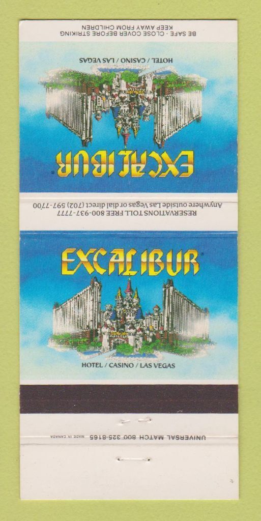 Matchbook Cover - Excalibur Hotel Casino Las Vegas NV 30 Strike
