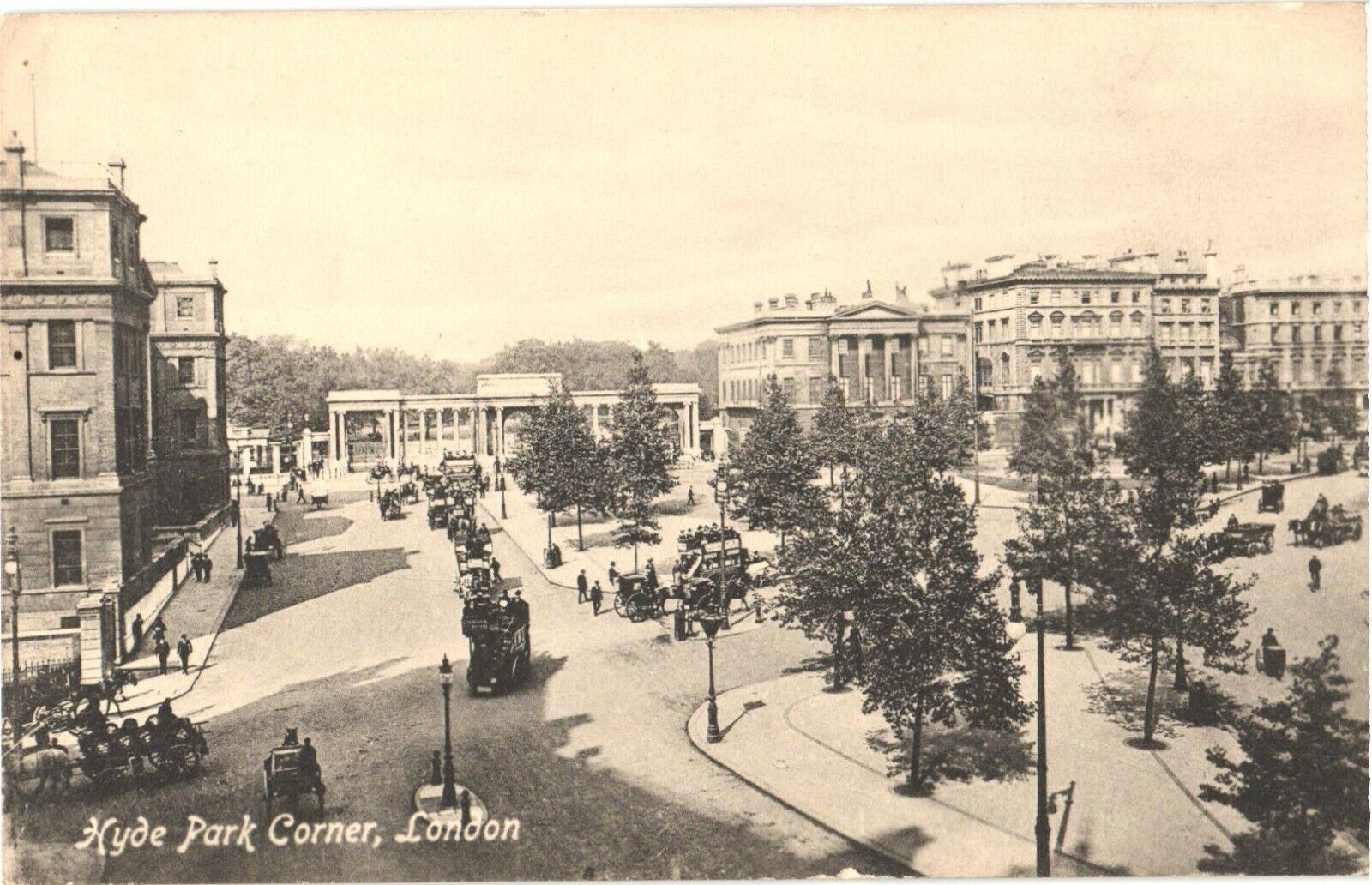 Busy Streets of Hyde Park Corner, London, England Postcard