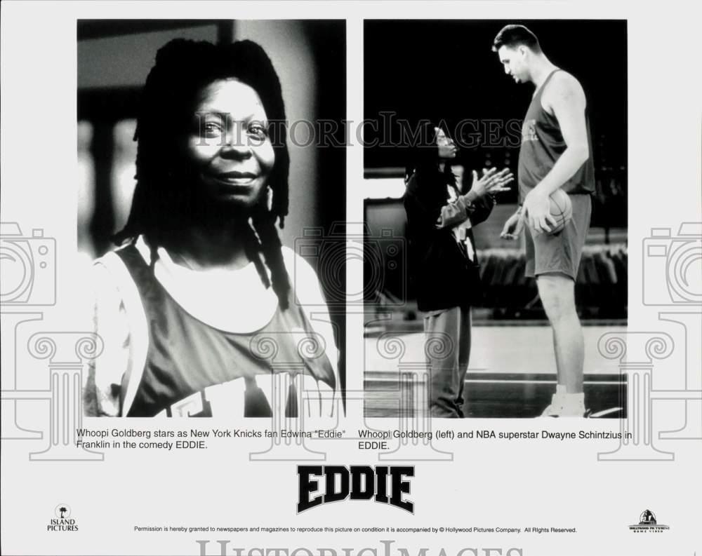 Press Photo Whoopi Goldberg and Dwayne Schintzius in scenes from \