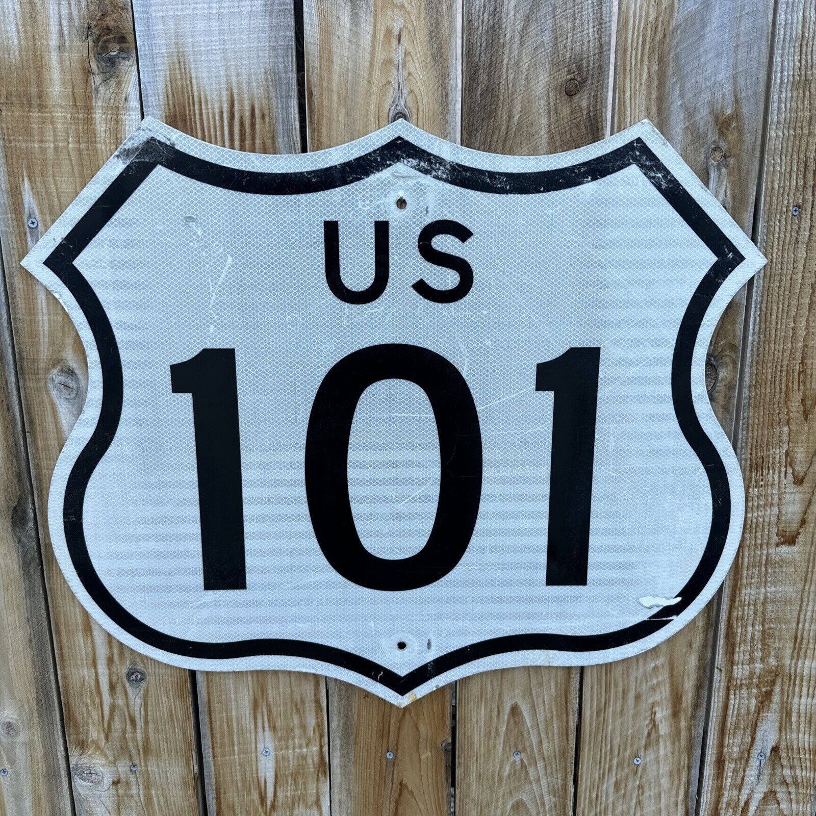Vintage California US Route 101 Hollywood El Camino Real Authentic Freeway Sign
