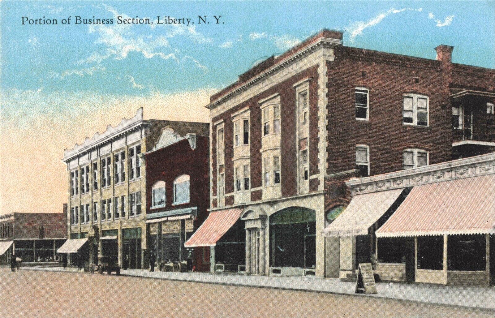 Liberty NY Portion of Business District c.1908 Postcard B223