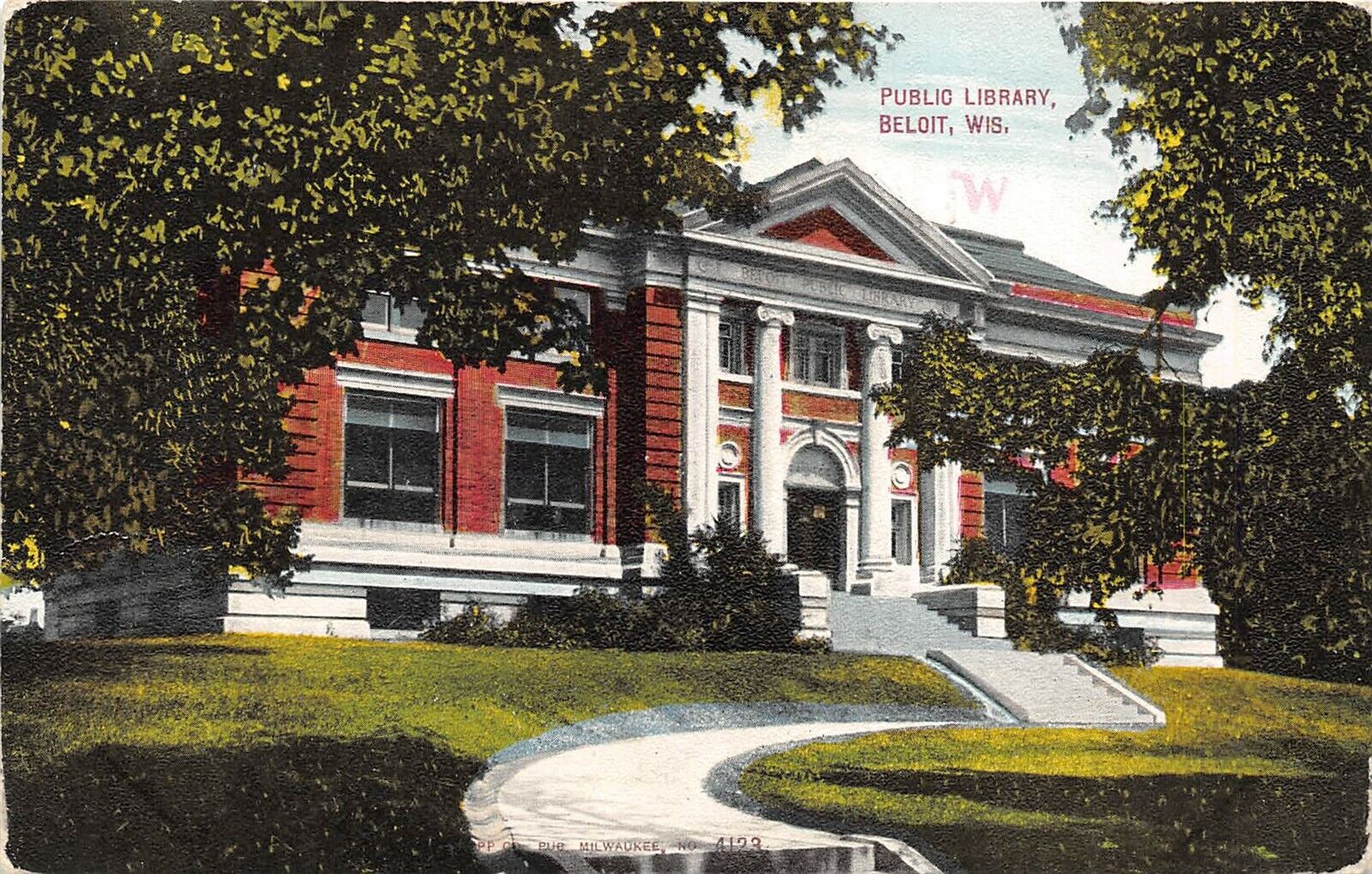 Beloit Wisconsin 1910 Postcard Public Library