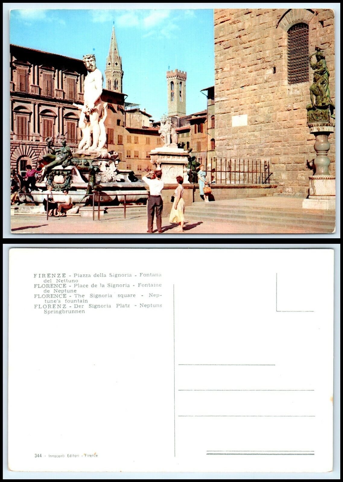 ITALY Postcard - Florence, The Signoria Square, Neptune\'s Fountain GZ7