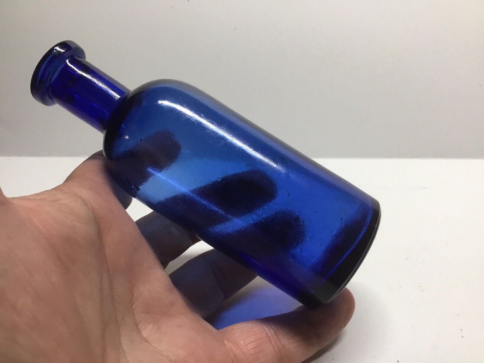 Antique Cobalt Blue Chemist / Medicine Bottle. 5 1/4 Inches Tall.