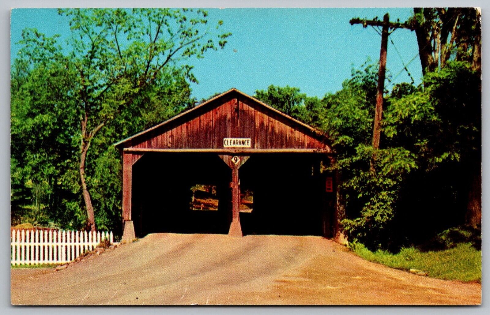 Pulp Mill Bridge Middlebury Vermont Country Road Forest VNG Historic Postcard