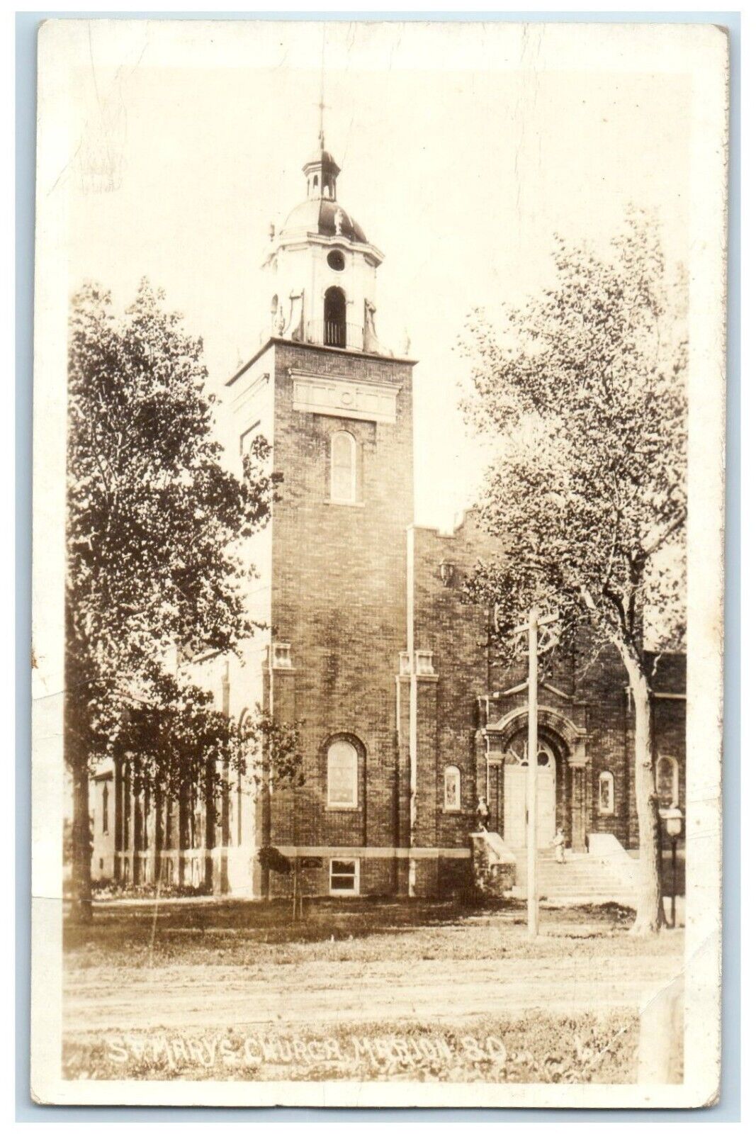 c1910's St. Mary's Church Marion South Dakota SD RPPC Photo Antique Postcard