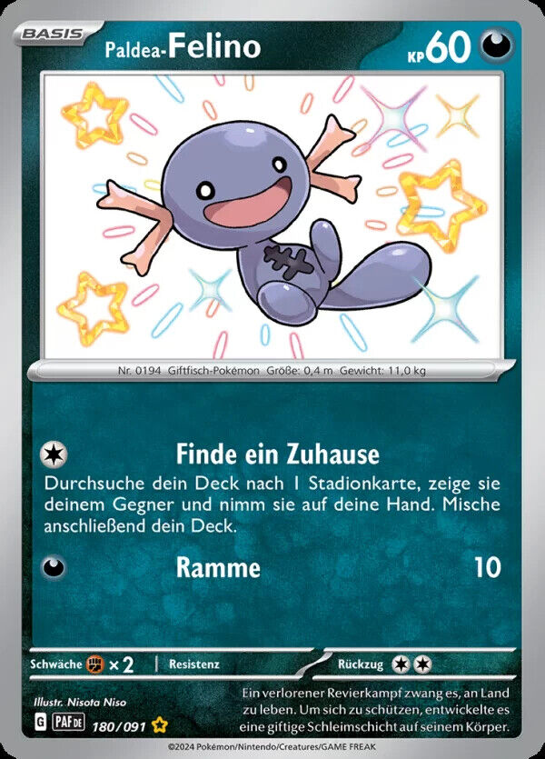 Pokemon Paldeas Fates Paldea-Felino 180/091 Near Mint German