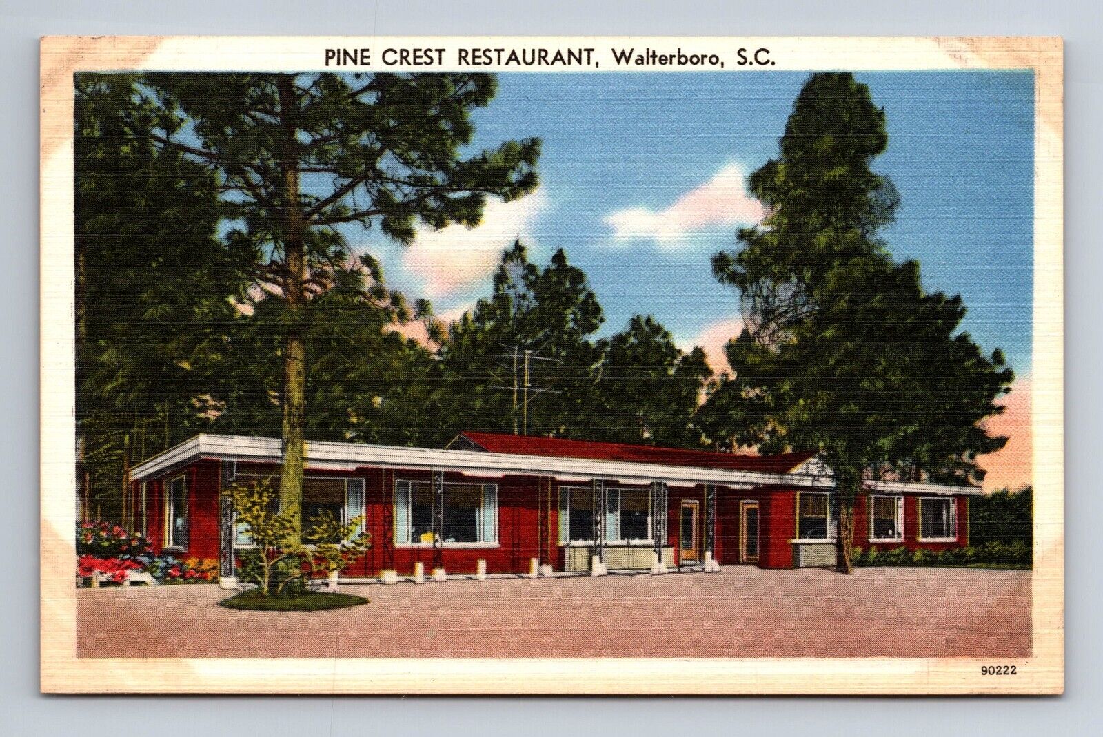 Pine Crest Restaurant Walterboro South Carolina Postcard