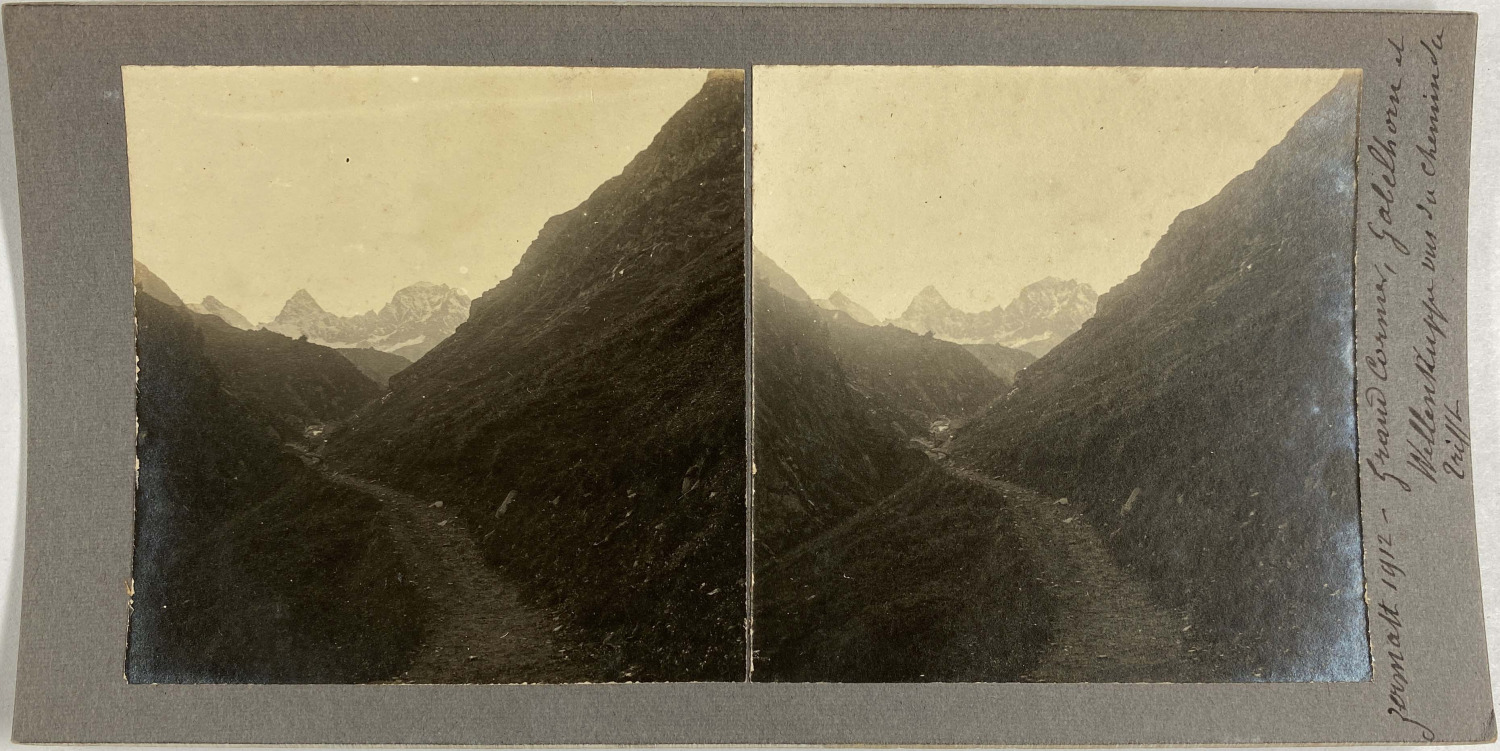 Switzerland, Zermatt, the Grand Cornier, Vintage Print, 1912, Stereo Print Vintage st